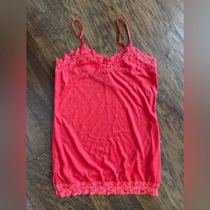 Vanity Red Lace Trim Cami Top